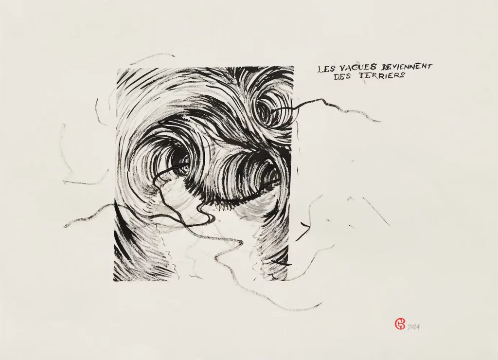 "Preparatory Drawing for Shipwrecks", 2024. Ink on paper. 29 x 42 cm.