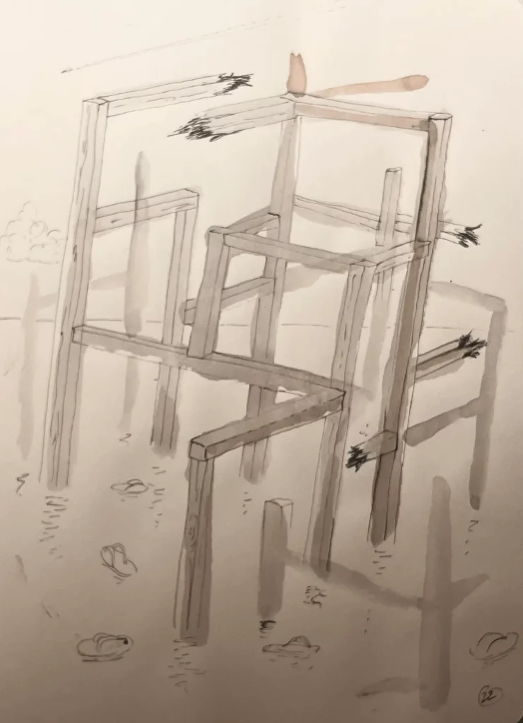 "Le Livre des Naufrages", 2022. Carnet de croquis. Page 22.