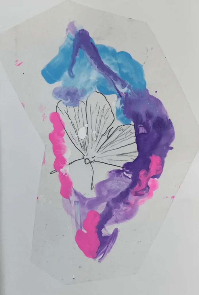 "Les Papillons Perdent leurs Couleurs", 2023. Posca® et crayon sur carnet 21 x 15 cm.